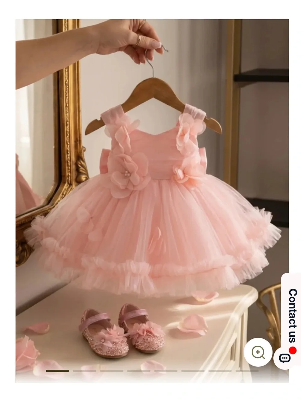 Pink Tulle Floral Toddler Dress